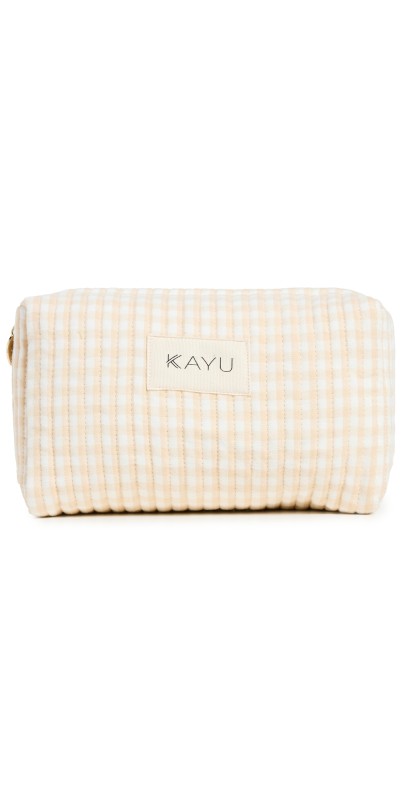Kayu Mini Elsie Zip Pouch Beige Gingham