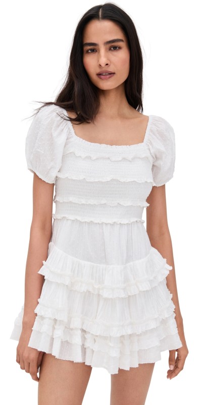LoveShackFancy Fellows Dress Optic White