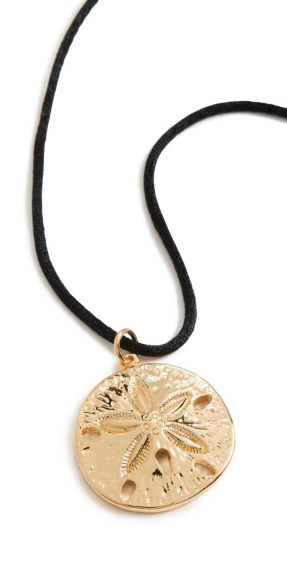Kenneth Jay Lane Gold Starfish Pendant Necklace Black/Gold