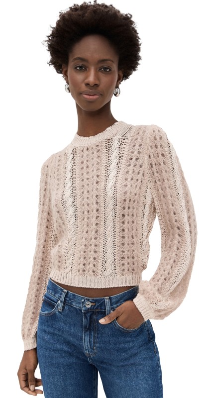 FRAME Femme Cable Mix Sweater Blush Multi