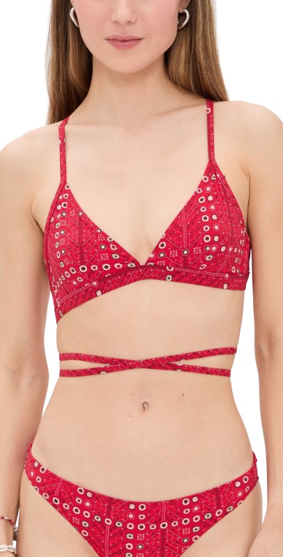 Isabel Marant Solange Bikini Top Red