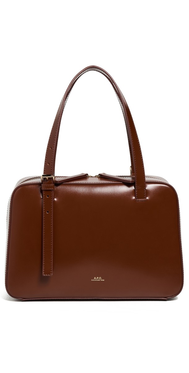 A. P.C. Virginie Box Bag Cad Hazelnut