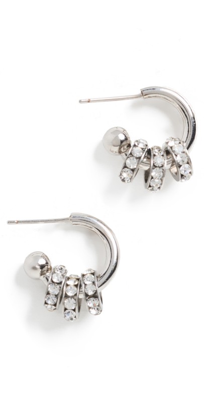 Justine Clenquet Daisy Earrings Palladium