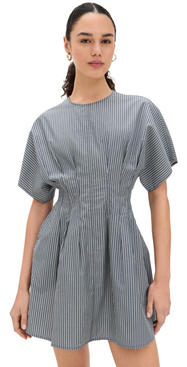 rag & bone Maddie Stripe Poplin Dress Black Stripe