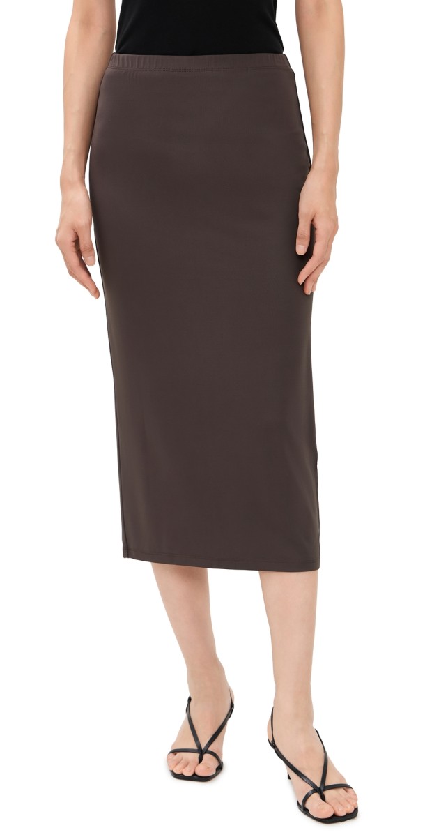 Good American Matte Jersey Midi Pencil Skirt Bark003