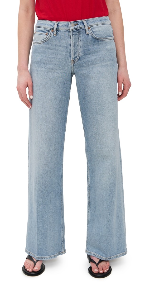 RE/DONE Mid Rise Wide Leg Jeans Mid 90s