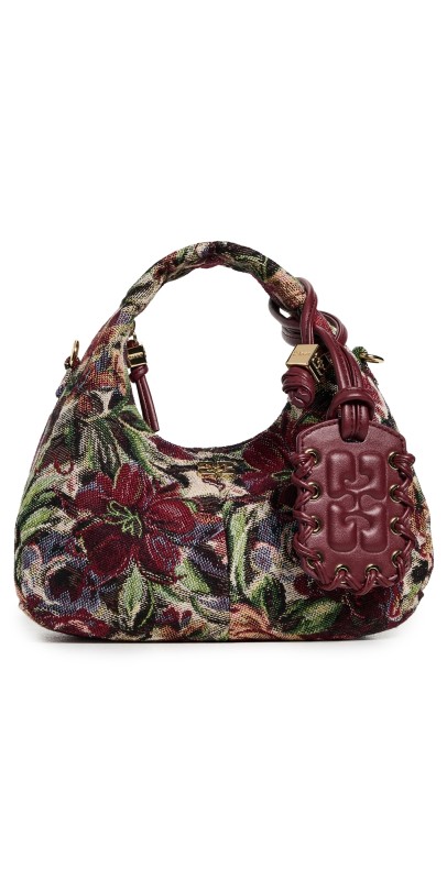 GANNI Hobo Mini Tapestry Bag Tawny Port