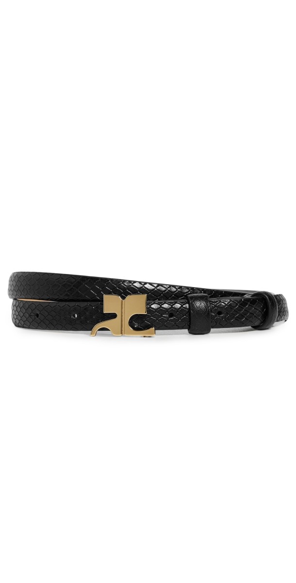 Courrèges Ac Viper 15mm Belt Black/Gold