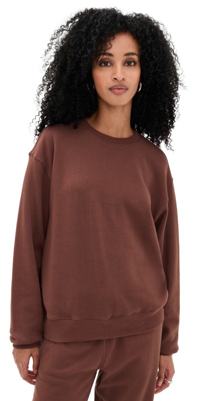 Z Supply Boyfriend Cotton Sweatshirt Sandalwood