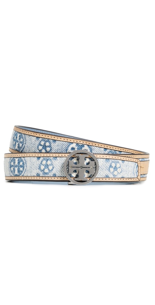 Tory Burch 1 Miller Denim Belt Powder Blue