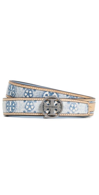 Tory Burch 1 Miller Denim Belt Powder Blue