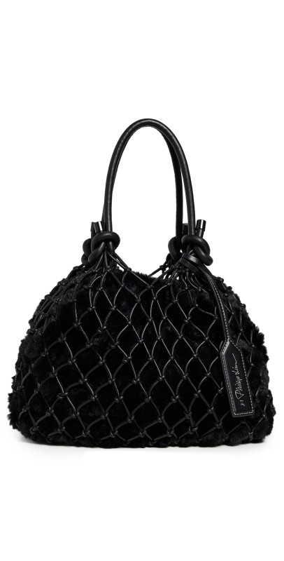 3.1 Phillip Lim Faux Fur Macrame Mini Sac Black