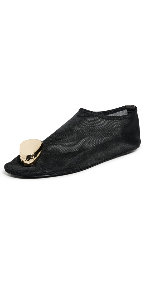 Tory Burch Patos Mesh Flats Black / Gold