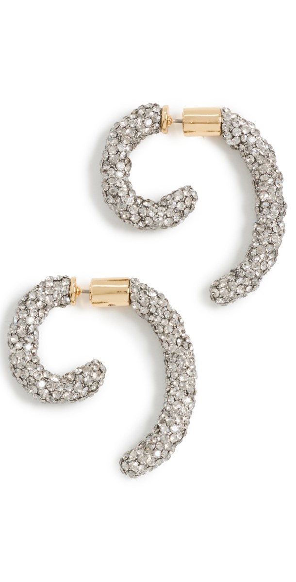 DEMARSON Luna Braided Pave Earrings Gold/Silver/Crystal