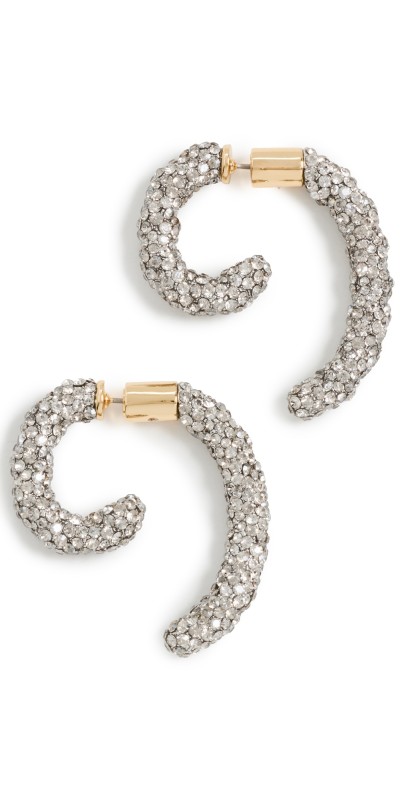 DEMARSON Luna Braided Pave Earrings Gold/Silver/Crystal