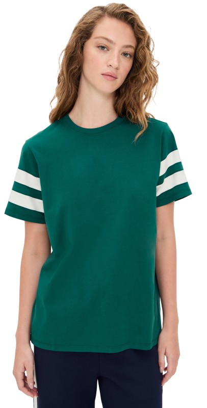 Clare V. Original Varsity Tee Deep Pine/Cream