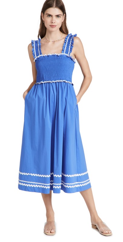 En Saison Smocked Sun Dress Blue