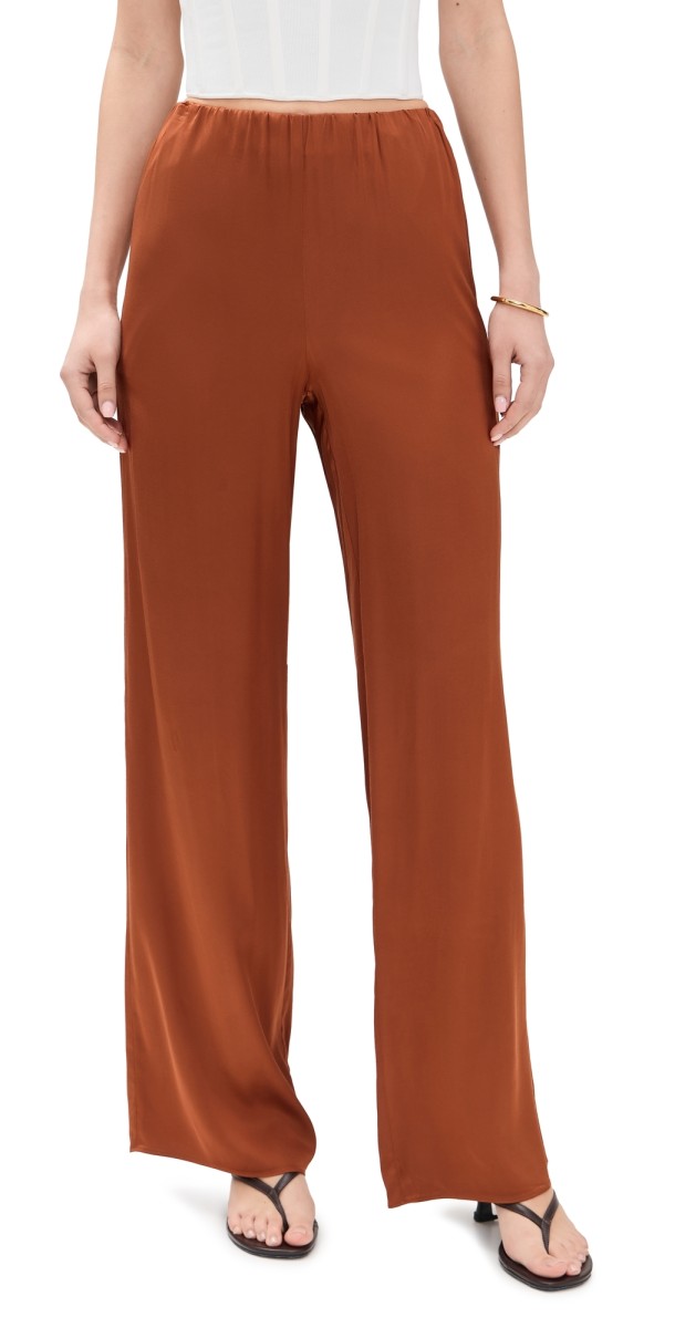Good American Satin Pull On Pants Copper004