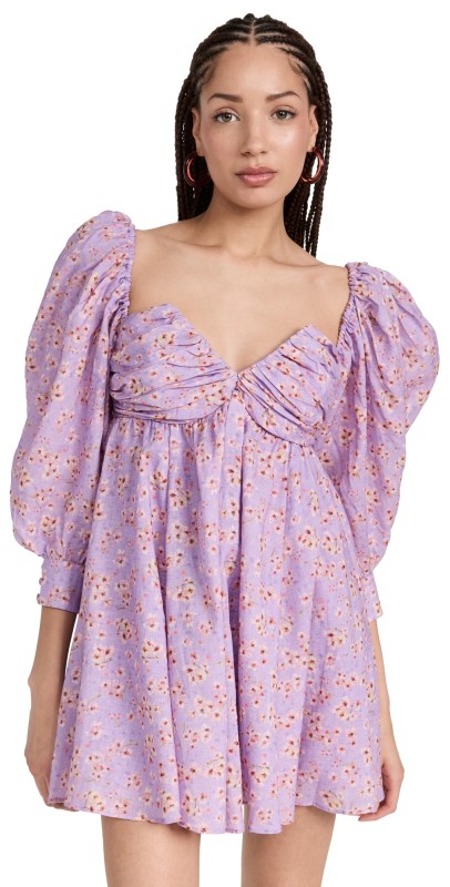 BARDOT Lani Floral Mini Dress Lilac Mist