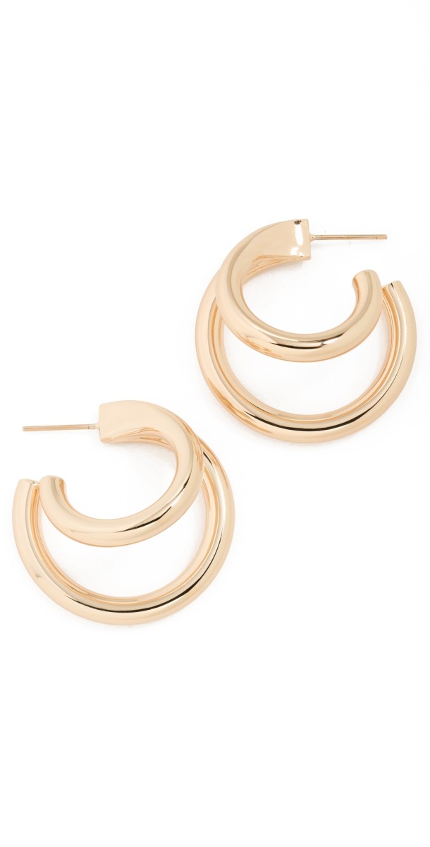 Jennifer Fisher 1 Double Lilly Mini Hoops Yellow Gold
