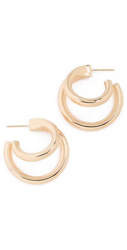 Jennifer Fisher 1 Double Lilly Mini Hoops Yellow Gold