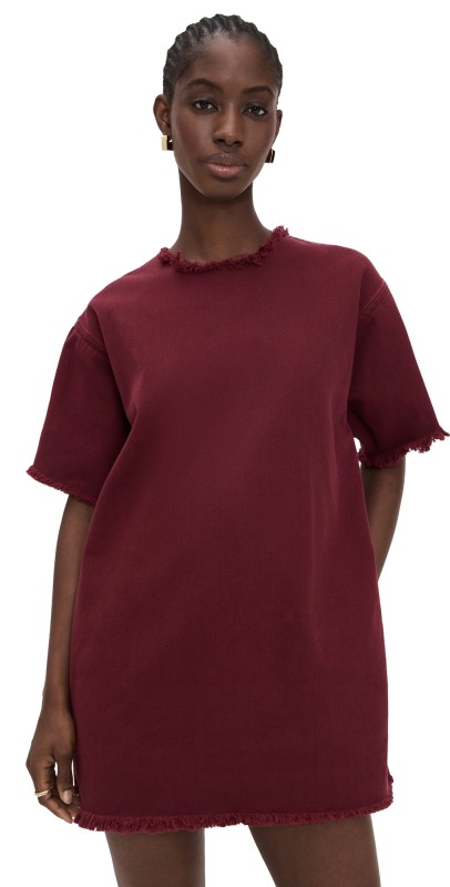 Marques'Almeida Drill Tee Dress Burgundy
