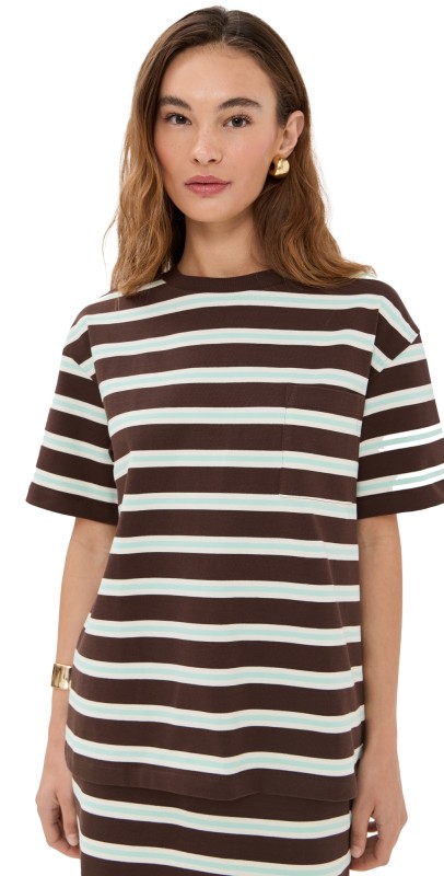 LE BOP Caroline Variegated Tee Ivory/Khaki/Black