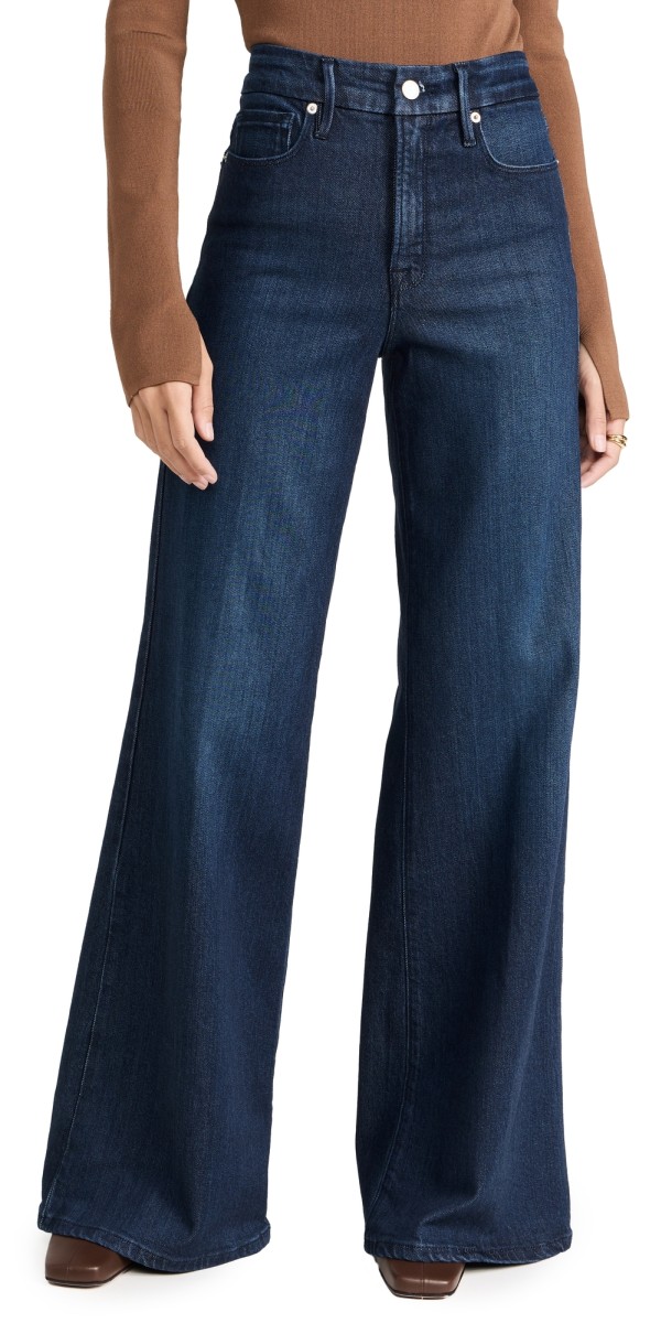 Good American Good Waist Palazzo Jeans indigo50