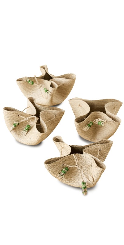 Johanna Ortiz Dark Jungle Ocana Mini Bread Basket Set of 4 Dark Jungl