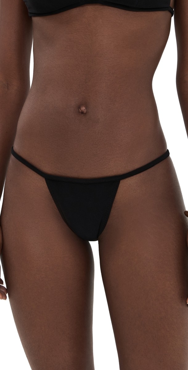 Norma Kamali No Tie Bikini Bottoms Black