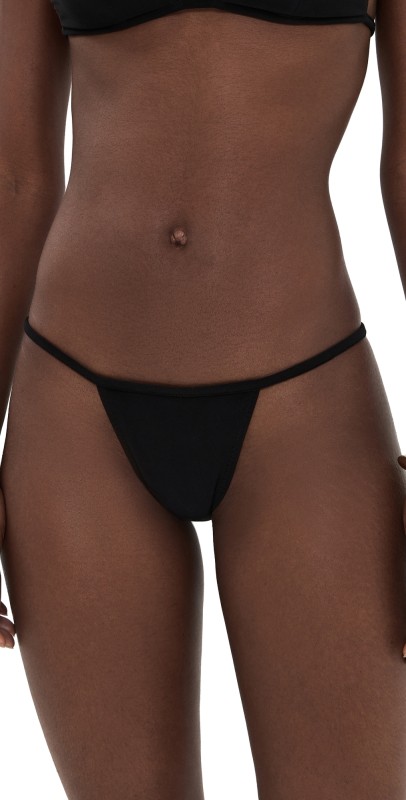 Norma Kamali No Tie Bikini Bottoms Black
