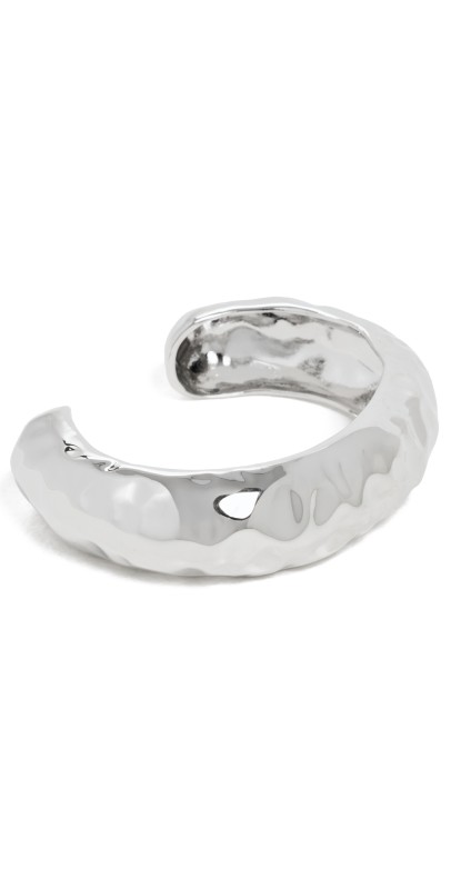 LELET NY Hammered Arch Cuff Bracelet Rhodium