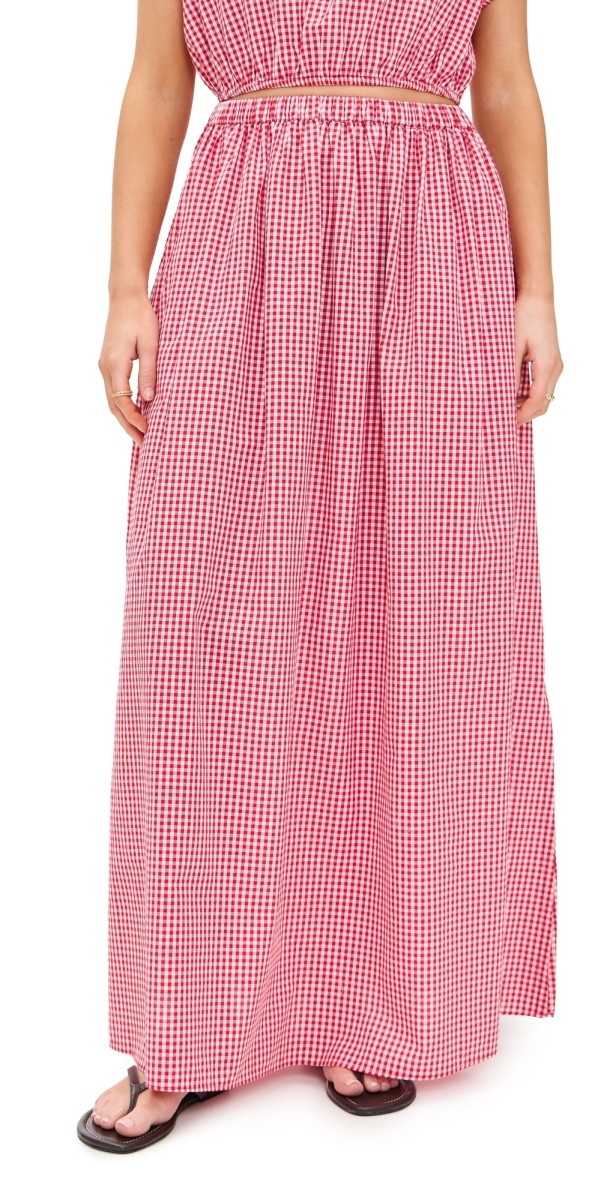 Playa Lucila Maxi Skirt Red Gingham