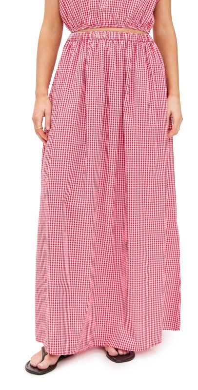 Playa Lucila Maxi Skirt Red Gingham