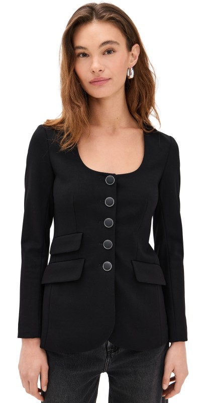 rag & bone Roslyn Ponte Blazer Black