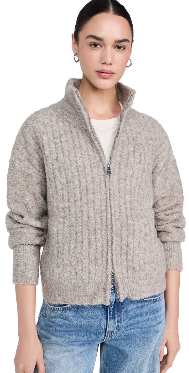 GUIZIO Mila Zip Up Jacket Heather Grey
