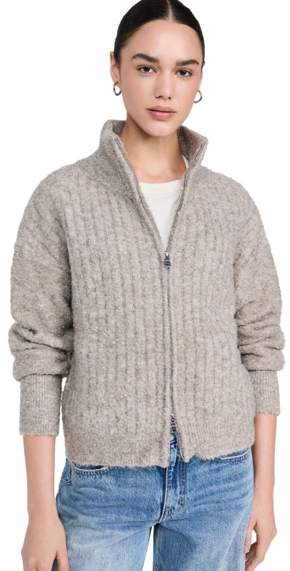 GUIZIO Mila Zip Up Jacket Heather Grey