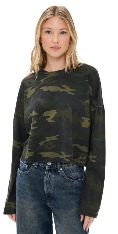 ASKK NY Cropped Long Sleeve Tee Stripe Camo