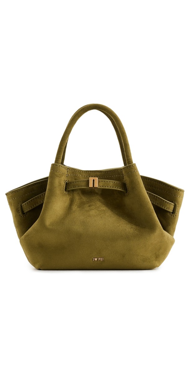 JW PEI Hana Mini Faux Suede Tote Bag Dark Oliv