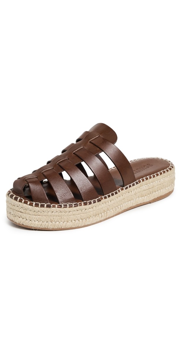 Schutz Valerie Mule Espadrille Desert Brown