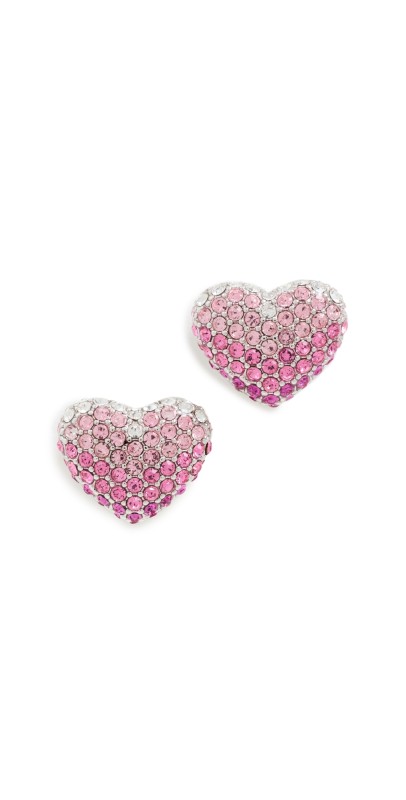 Marc Jacobs Balloon Heart Pave Earrings Silver/Ros