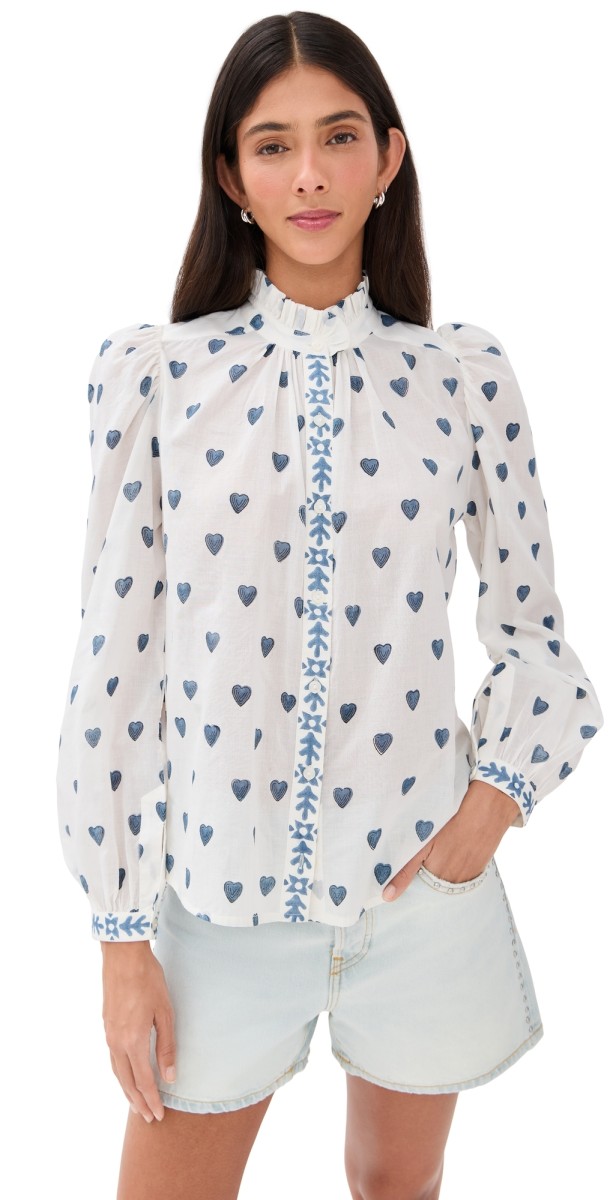 Alix of Bohemia Annabel Indigo Heart Shirt Indigo