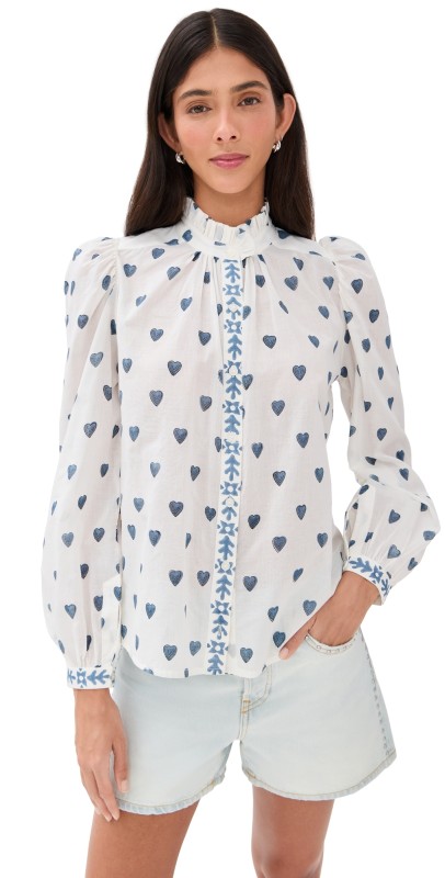 Alix of Bohemia Annabel Indigo Heart Shirt Indigo