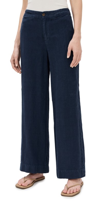 Faherty Sun Cruiser Linen Pants Deep Sea Navy