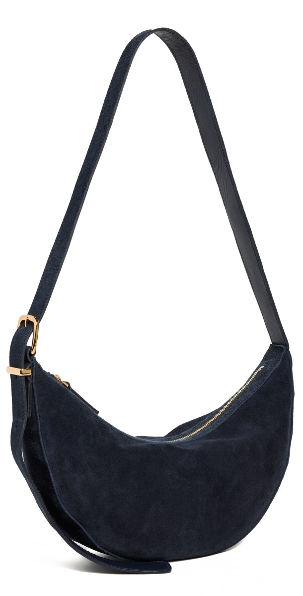 Madewell Suede Essentials Crescent Sling Bag Deep Indigo