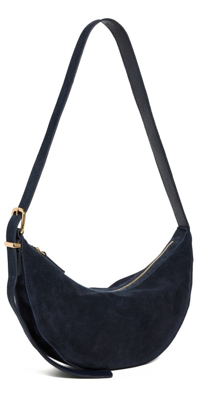 Madewell Suede Essentials Crescent Sling Bag Deep Indigo