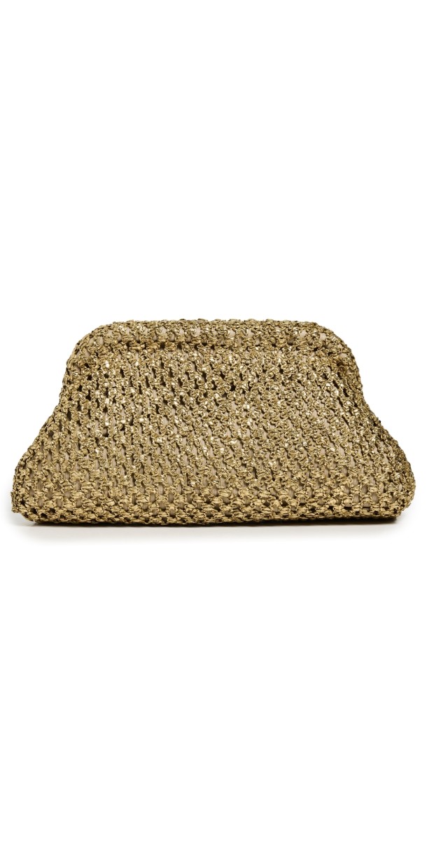 Caterina Bertini Woven Clutch Gold