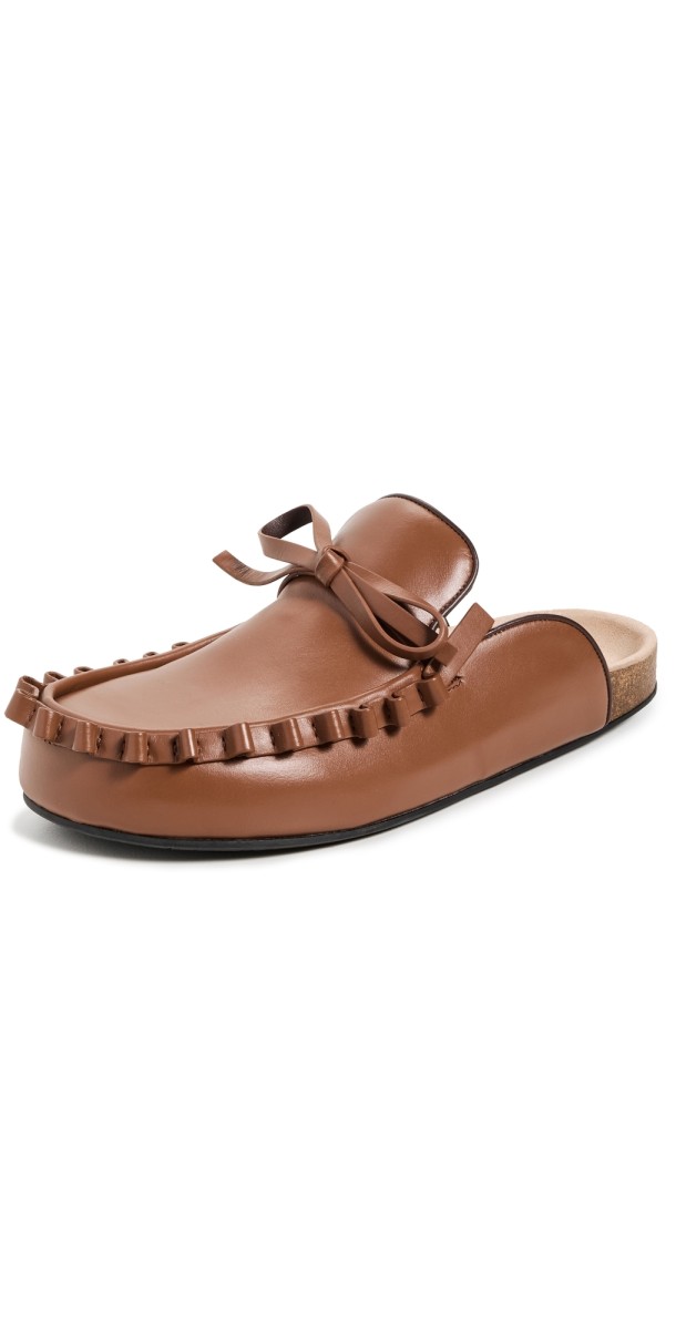 JW Anderson Ruffle Loafers Tan