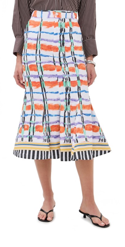 Stella Jean Printed Midi Skirt Multi