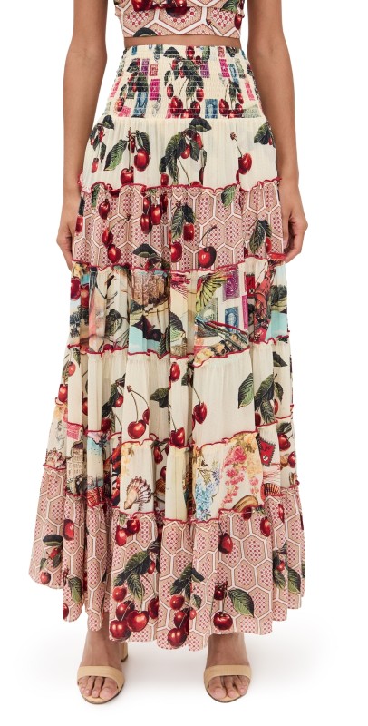 Camilla Silk Shirred Waist Tiered Circle Skirt Notes From The Road